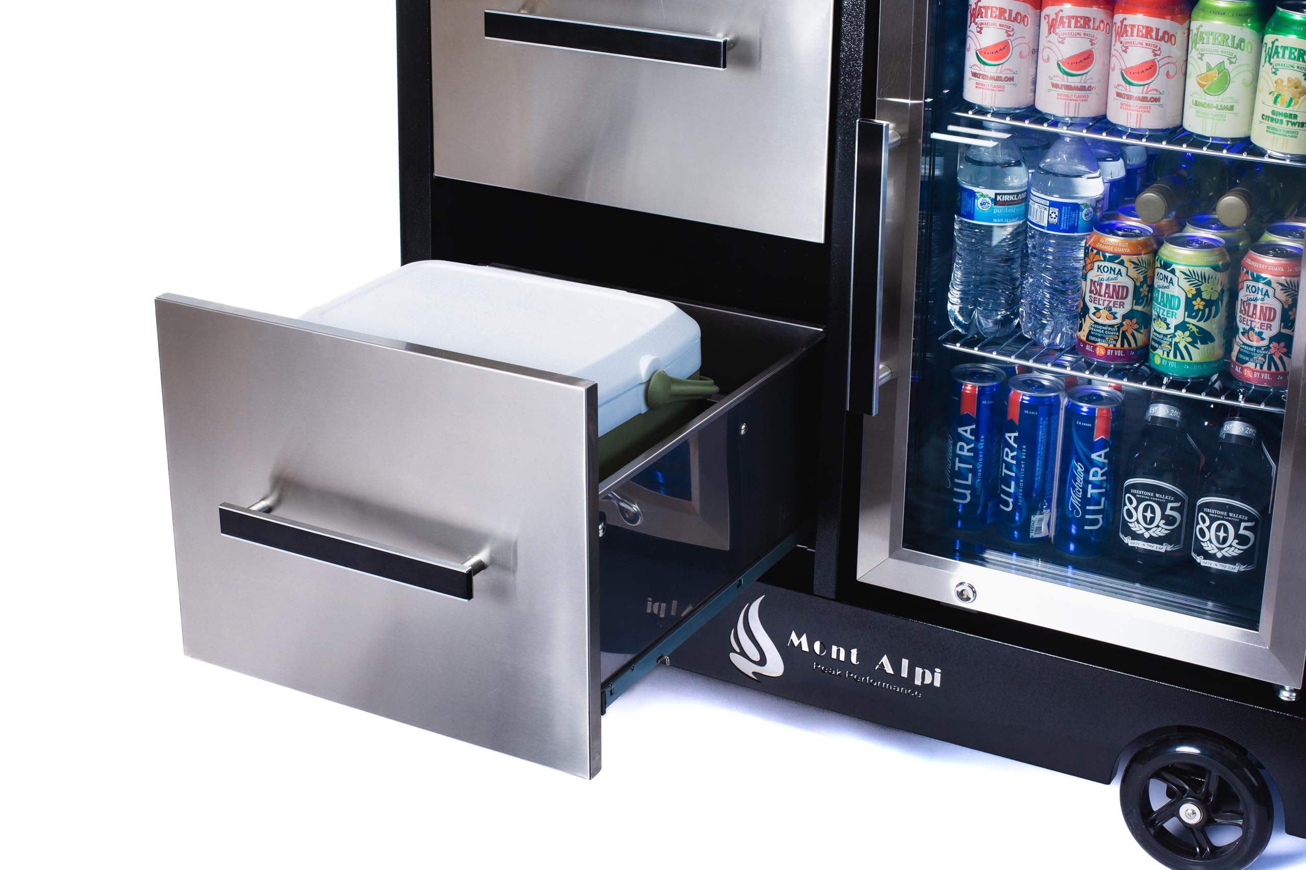 48-Inch Outdoor Kitchen Island Cart with Refrigerator