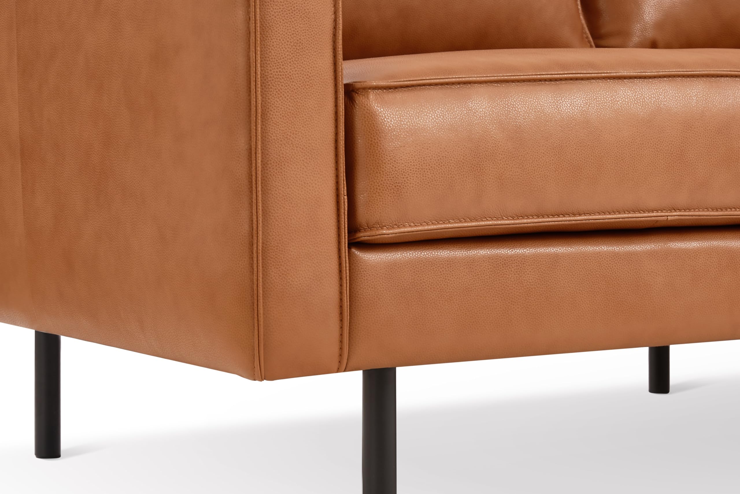 90" Italian Nappa Leather Sofa Cognac