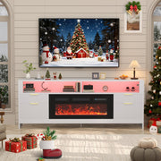 70" Electric Fireplace TV Stand with LED Lights