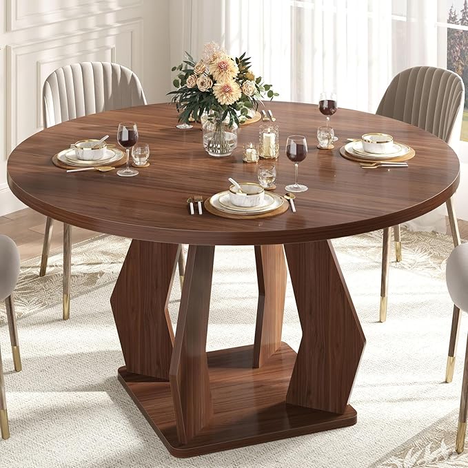 47 Inch Round Dining Table for 4-6