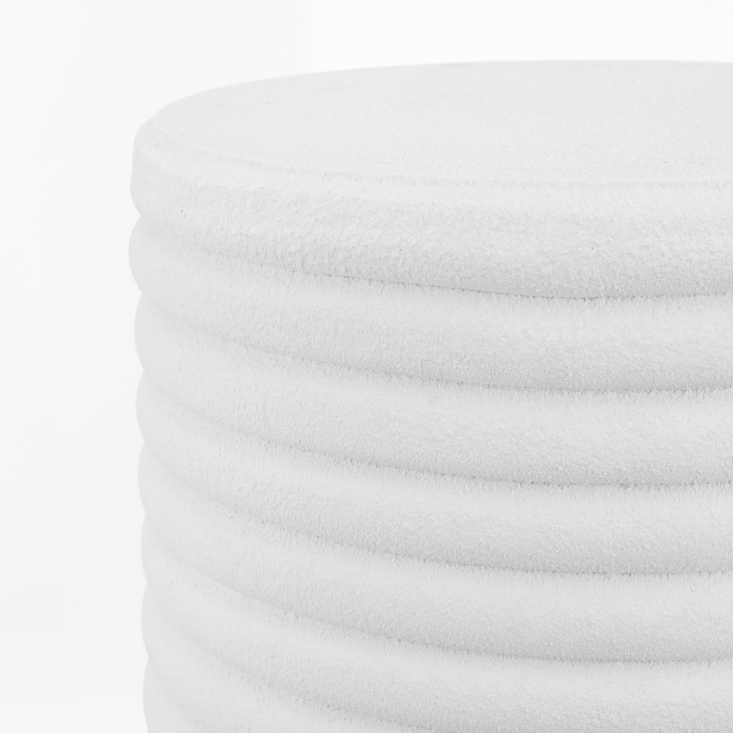 18" 3-Legged Drum Accent Table - Indoor/Outdoor White Frosted