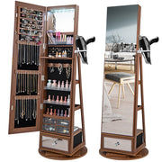360° Swivel Jewelry Cabinet Armoire with Full Length Mirror