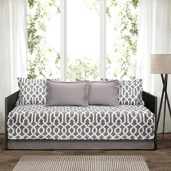 Edward Trellis Daybed Cover Set Navy White 6 Piece