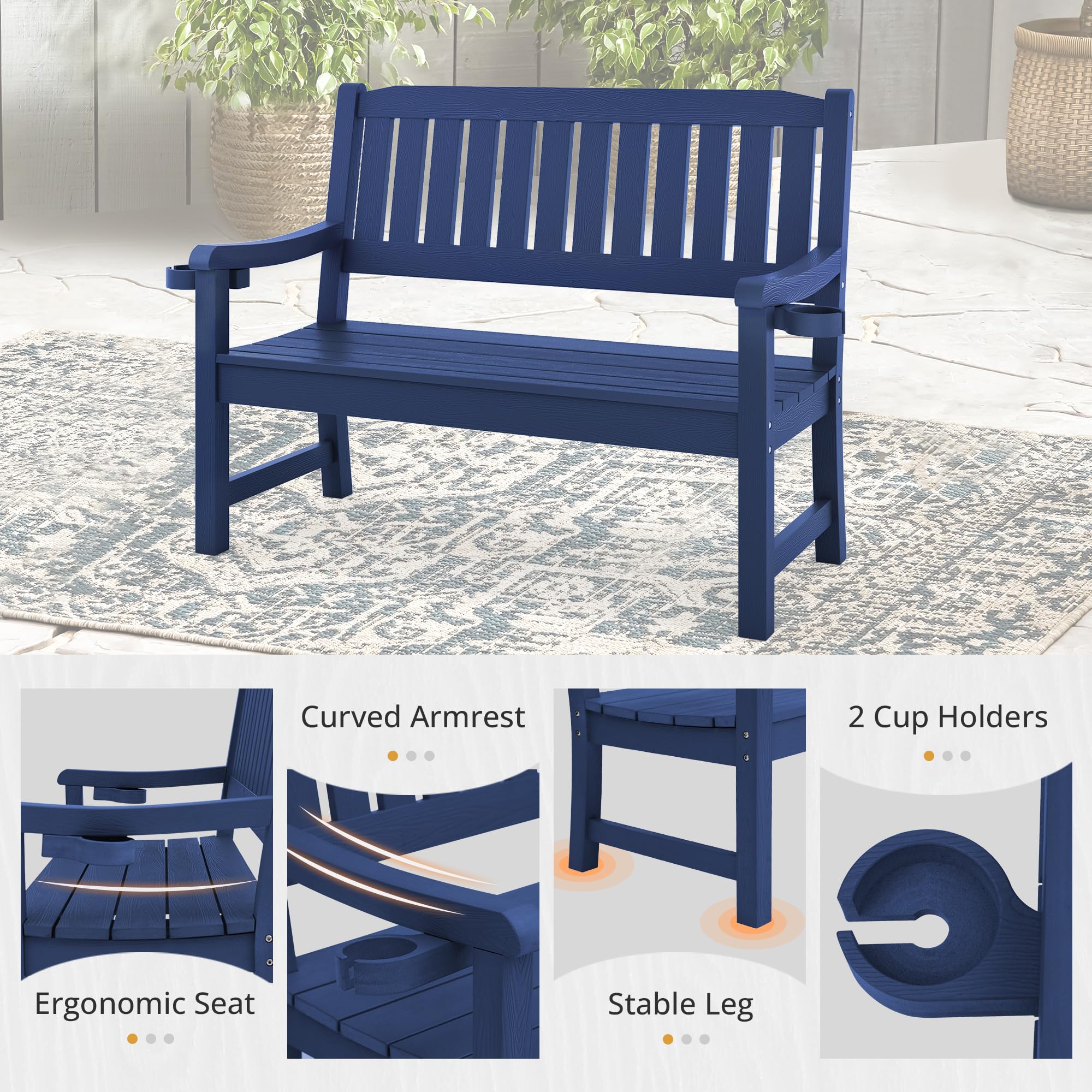 2-Person HDPS Outdoor Bench