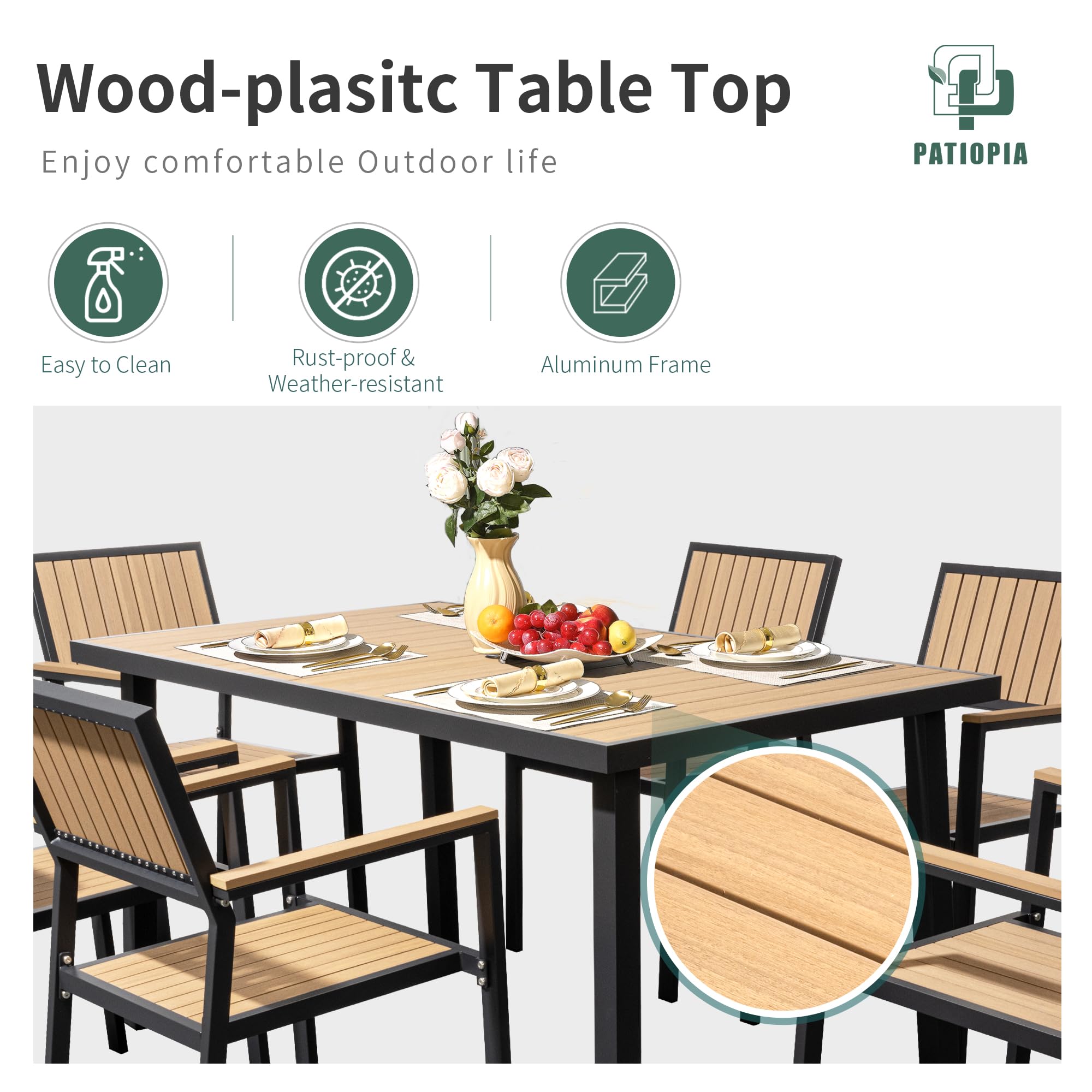 8-Piece Aluminum Patio Dining Set with Stackable Chairs