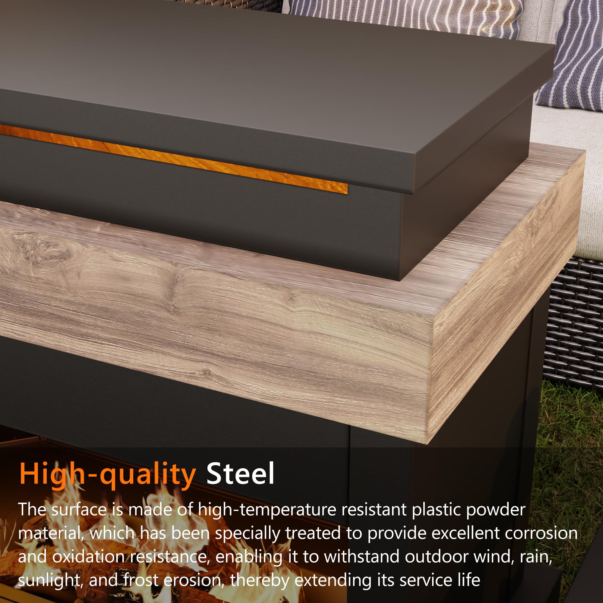Propane Outdoor Fireplace 50,000 BTU with Ceramic Logs