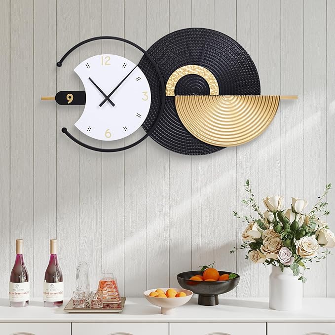 Large Modern Feather Wall Clock