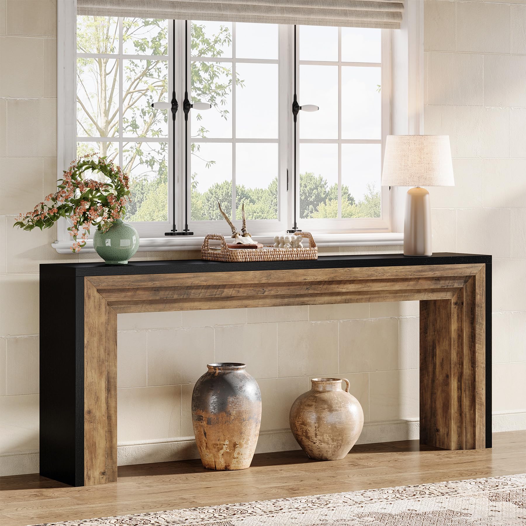 70.9-Inch Long Console Table Farmhouse Narrow Wooden Sofa Table