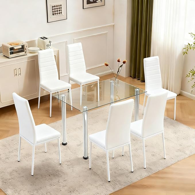 Dining Chairs Set of 4 PU Leather Padded High Back