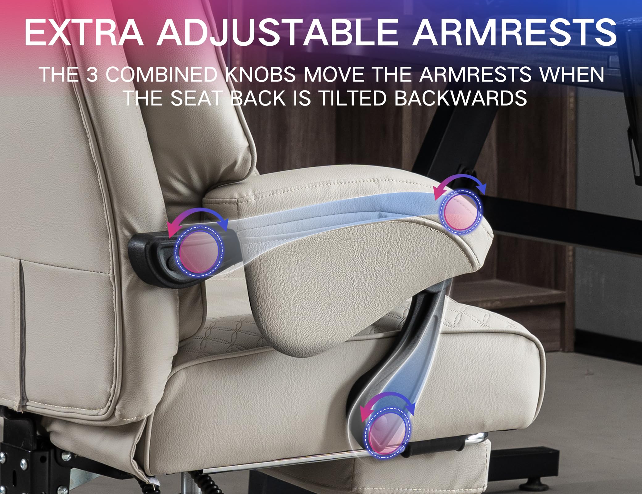 Big and Tall Office Chair with Footrest and Lumbar Support
