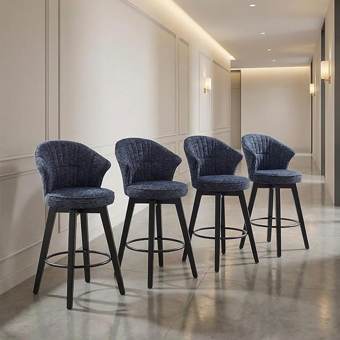 Swivel Barstools Set of 2 - 24 Inch Counter Height