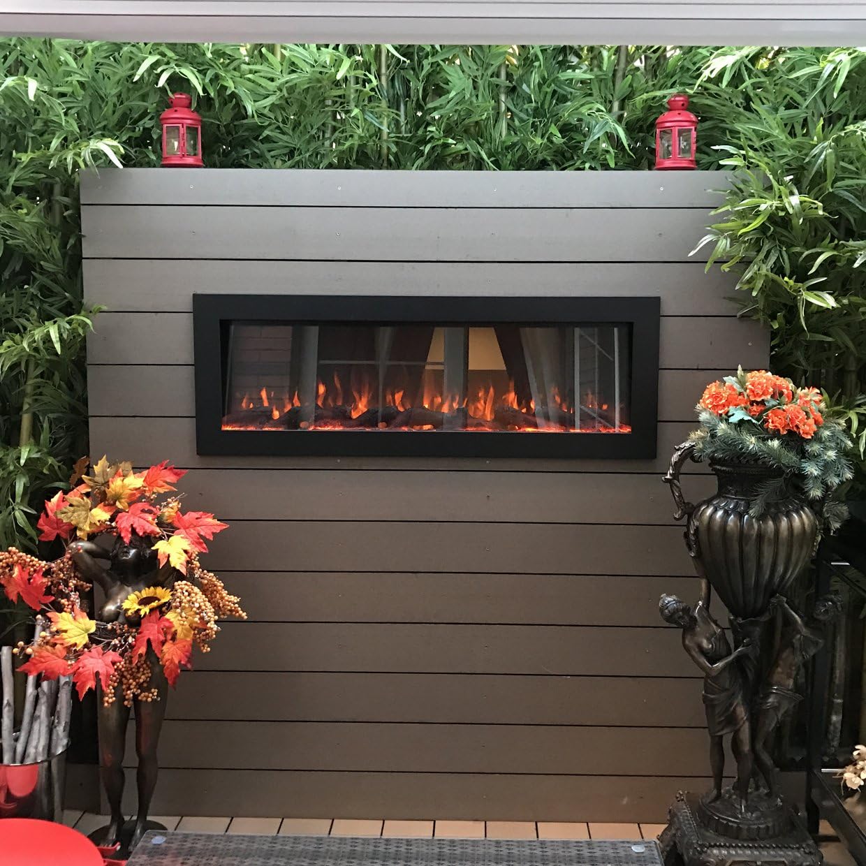 50" Indoor/Outdoor Electric Fireplace - Wall Mount & Recessed