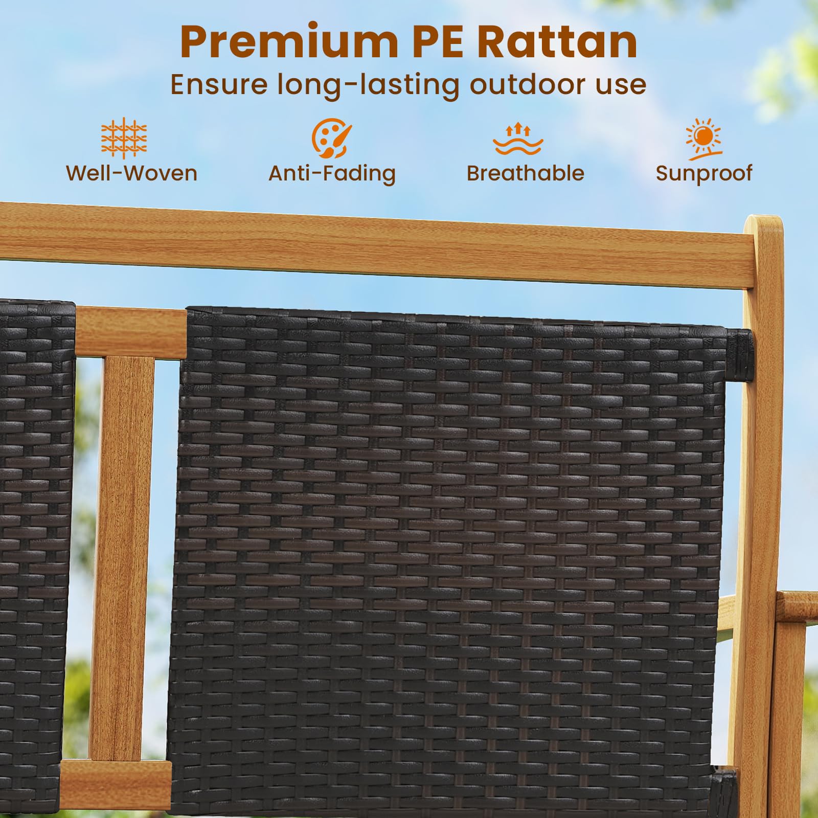 2-Person Wooden Outdoor Glider Bench