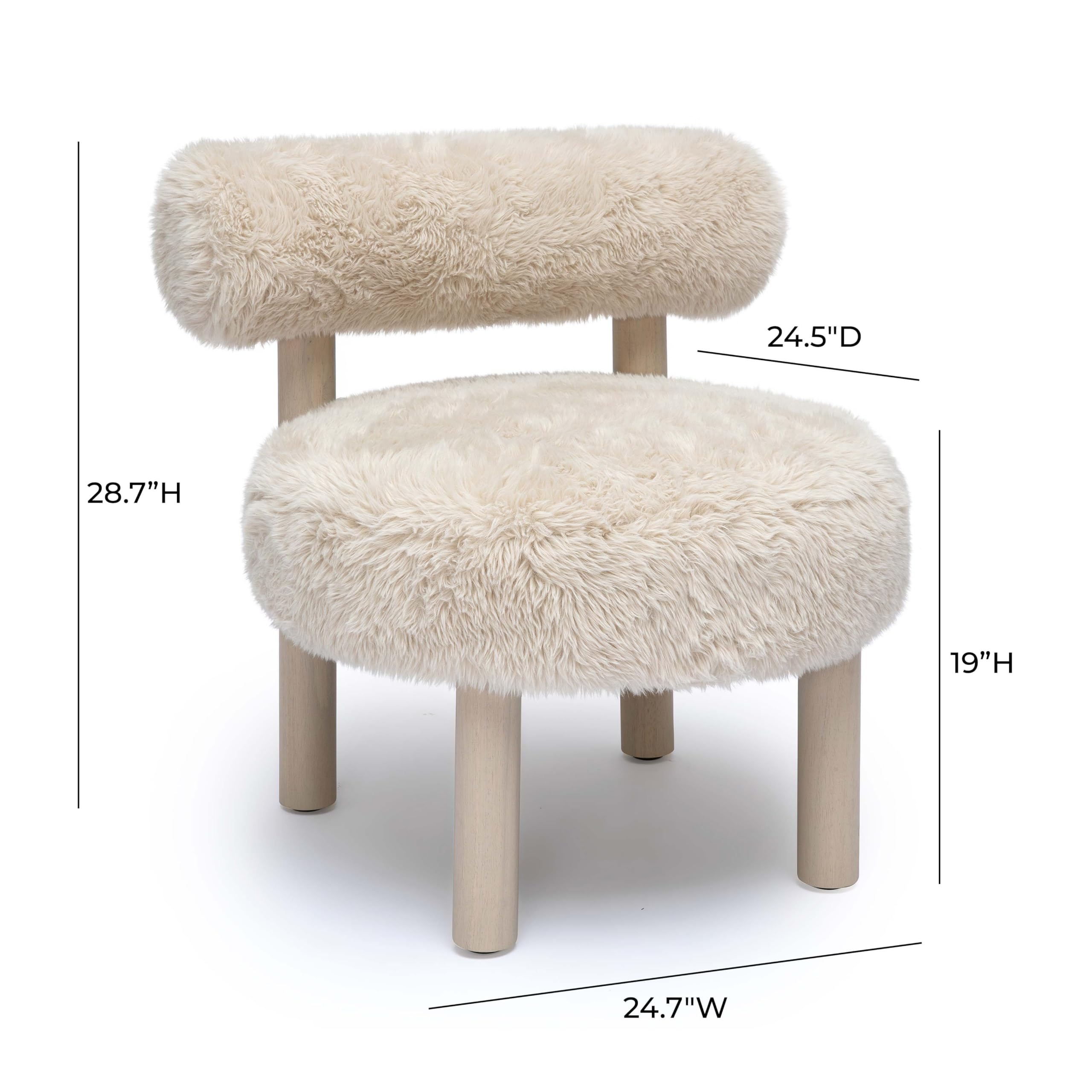 Modern Faux Shearling Accent Chair
