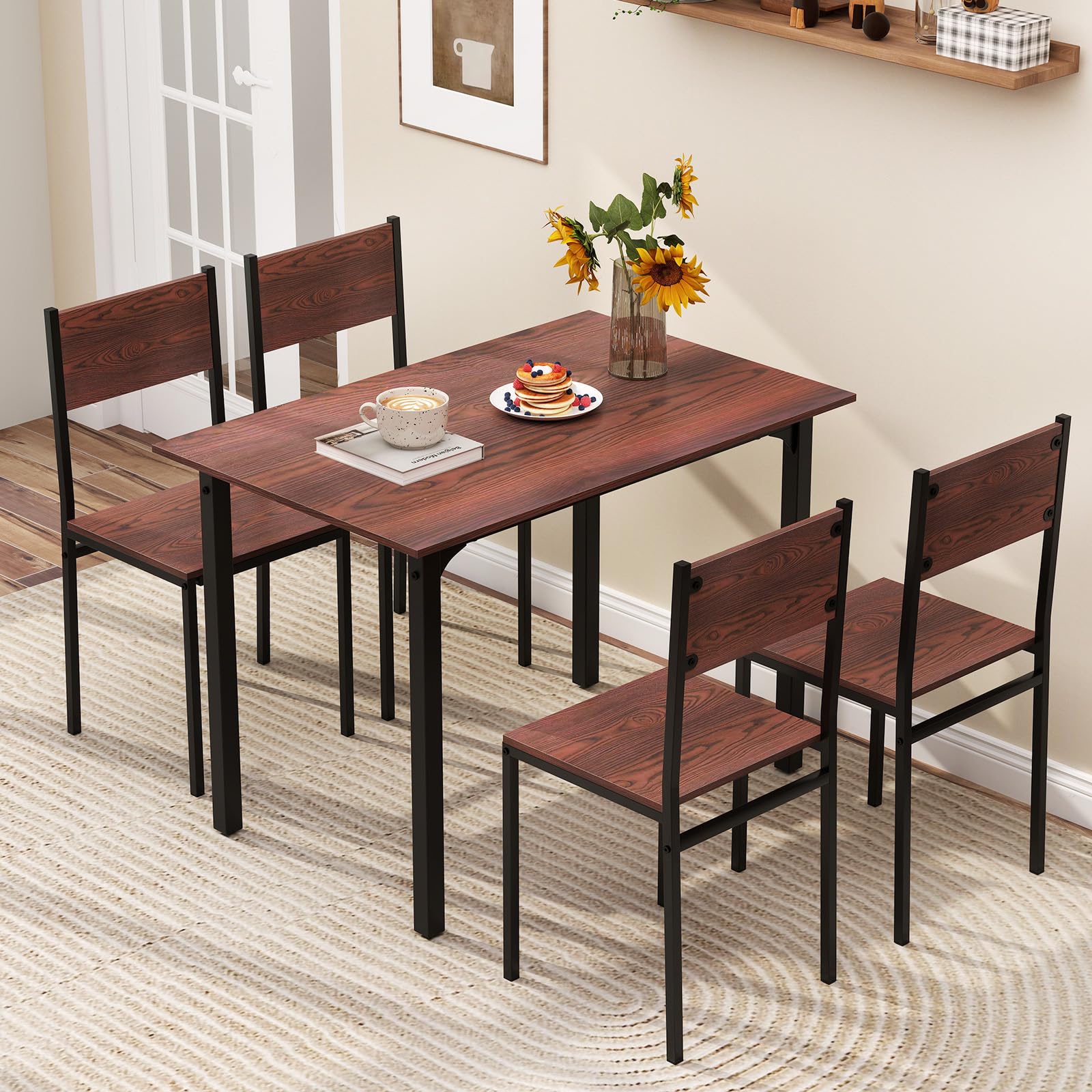 5-Piece Dining Table Set with Chairs