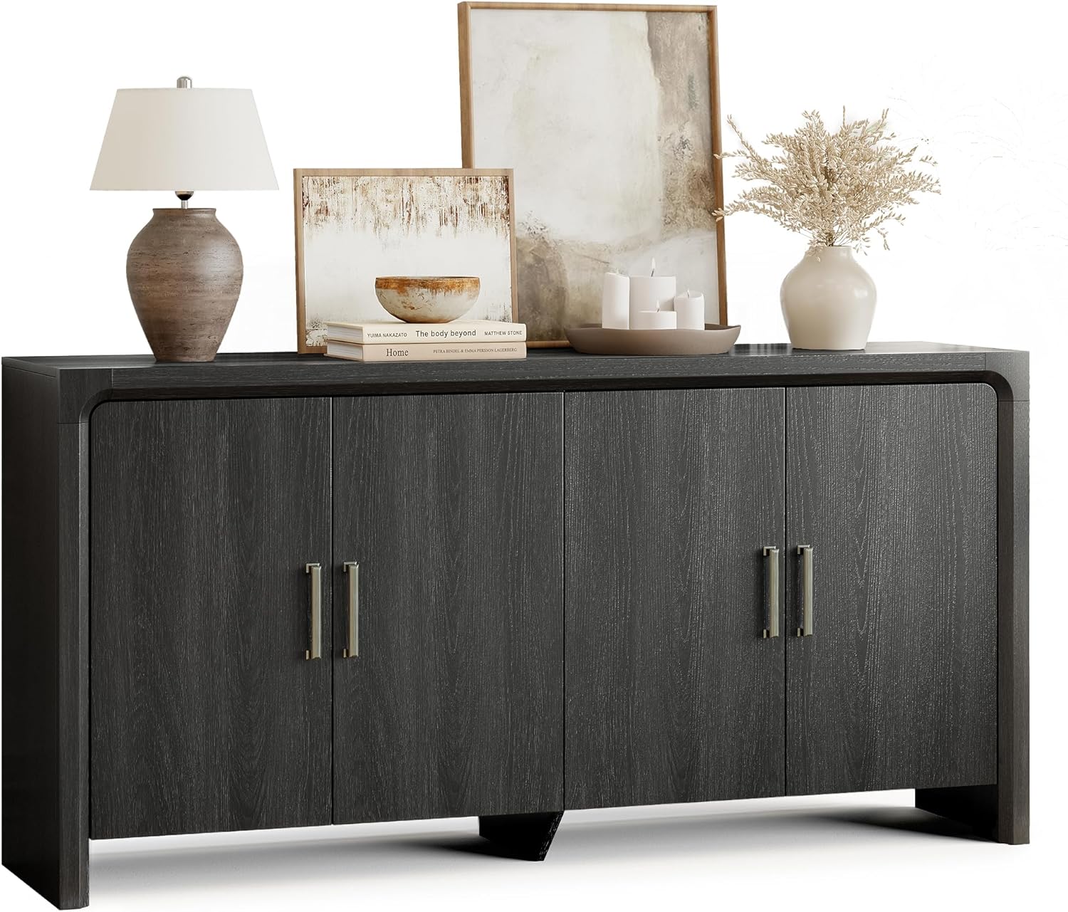 63" Buffet Cabinet with 4 Doors and Adjustable Shelves