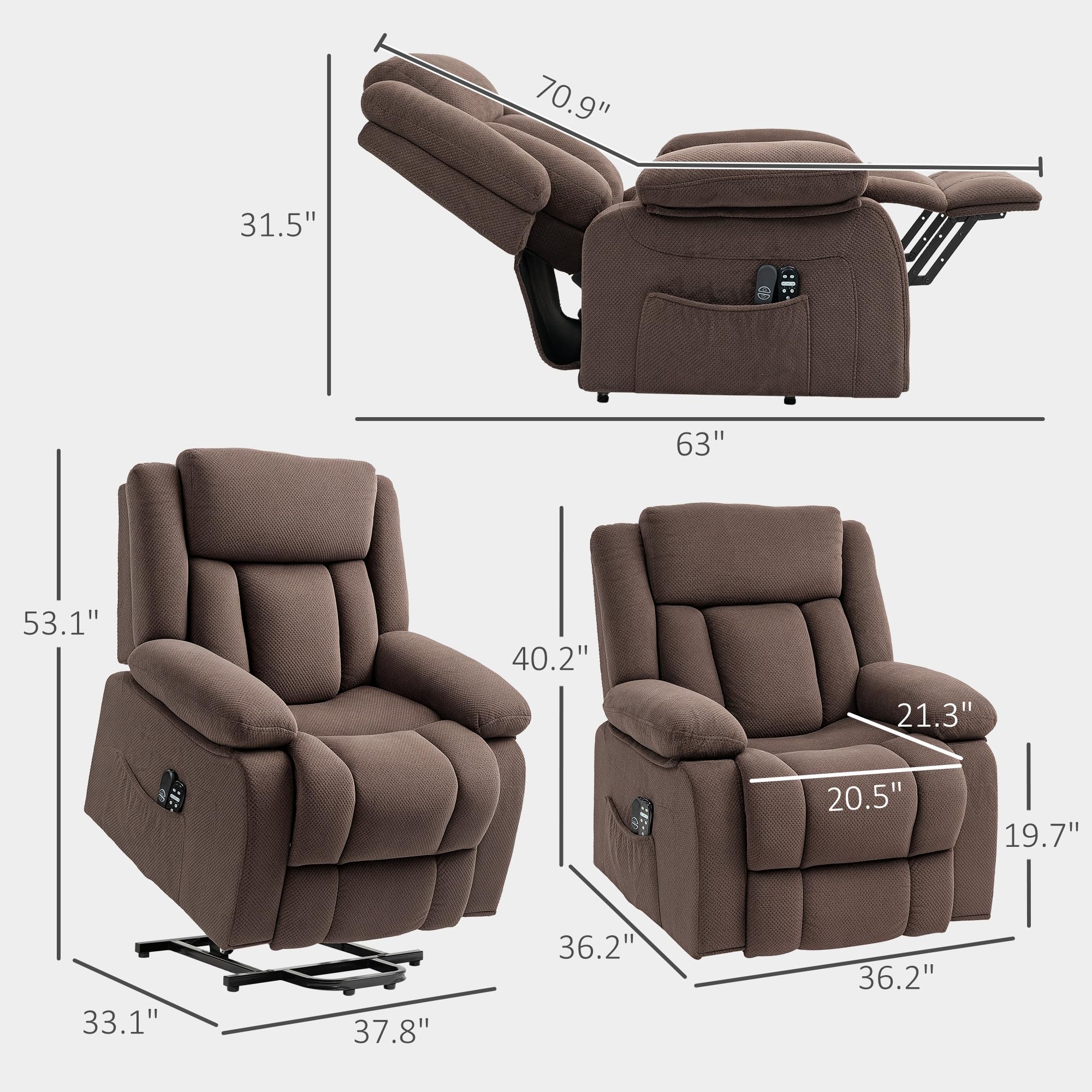 Power Lift Recliner Chair with Massage and Heat