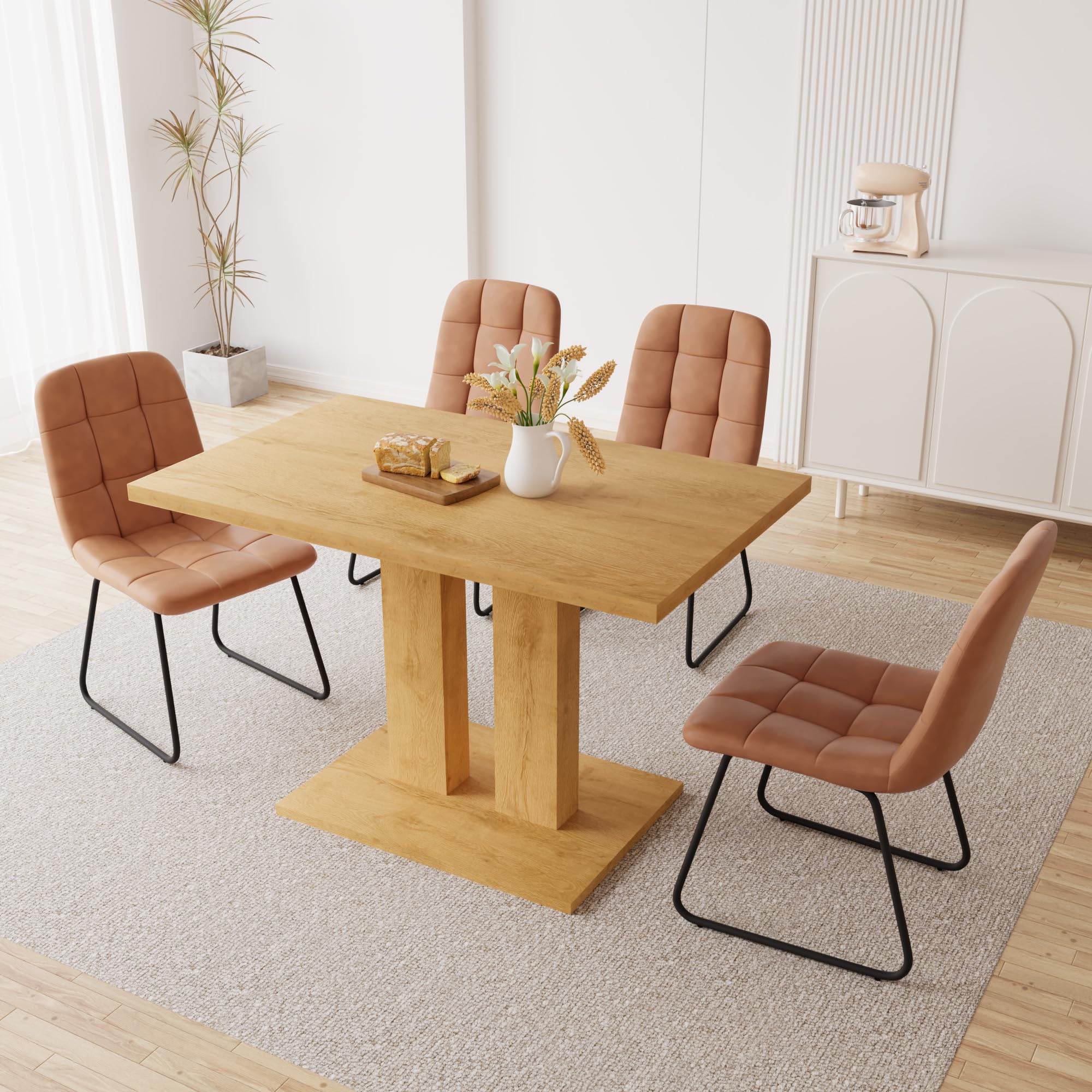 46" Rectangular Dining Table with Oak Finish