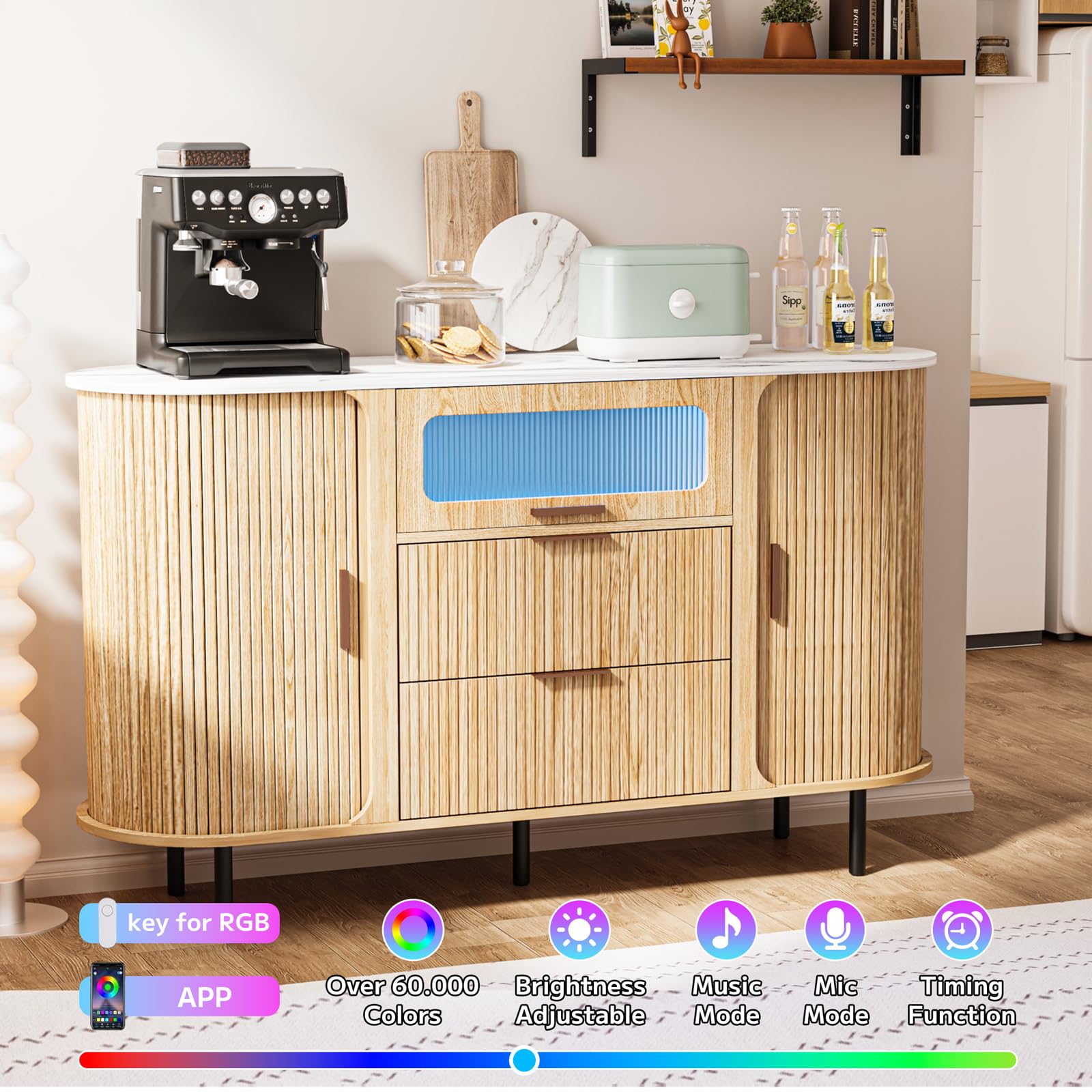 47.8" Storage Accent Cabinet with 4 Doors