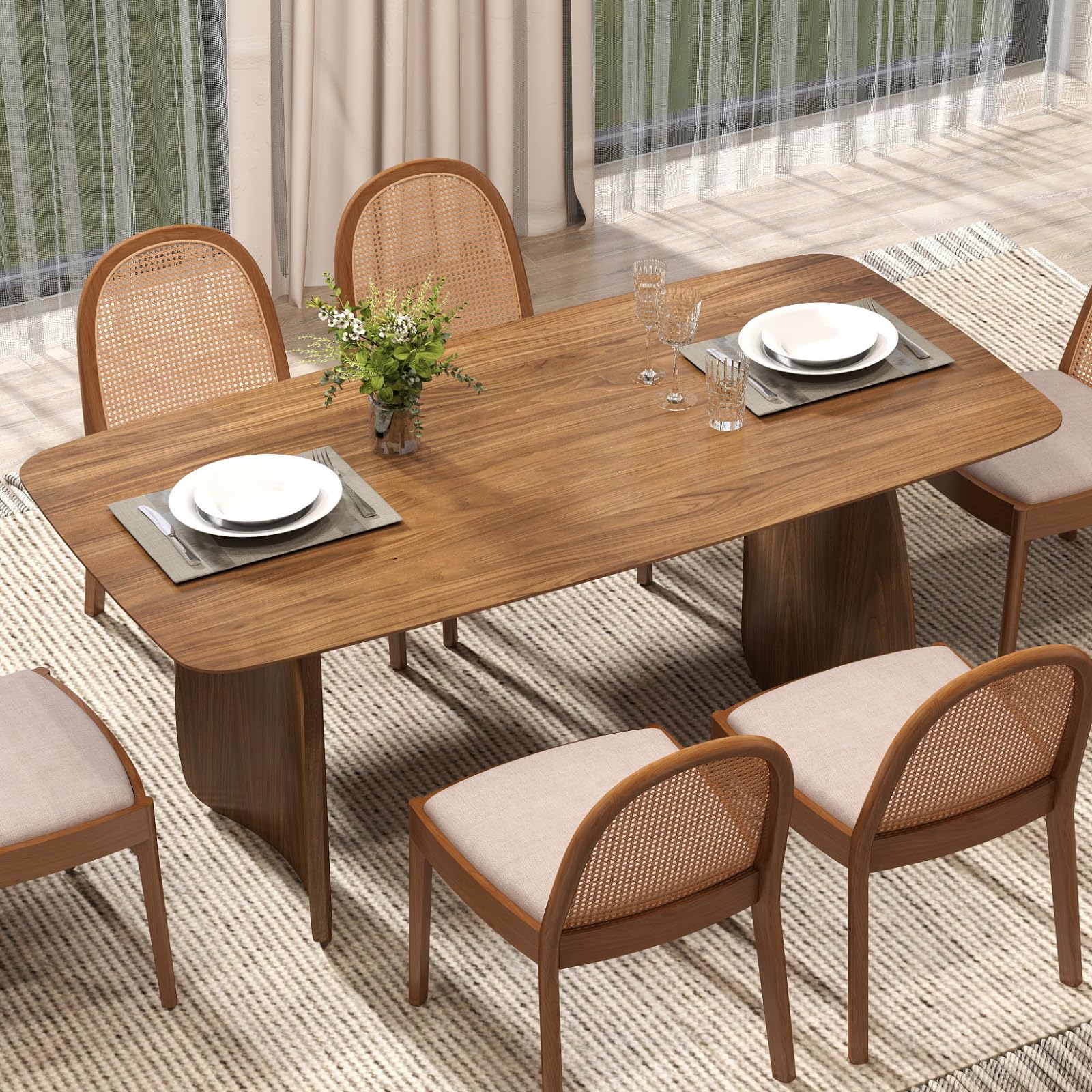 Modern Wooden Dining Table for 6-8 People