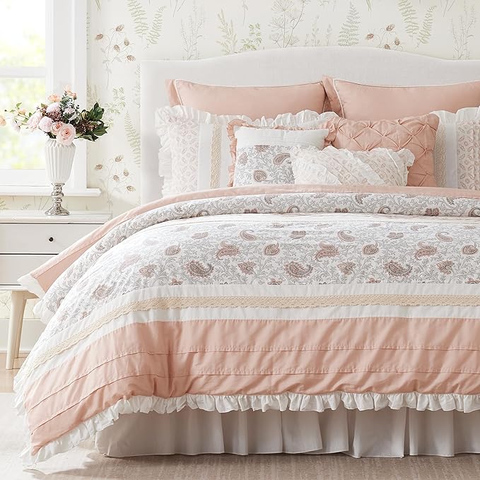 Cotton Percale Comforter Set Queen 9 Piece