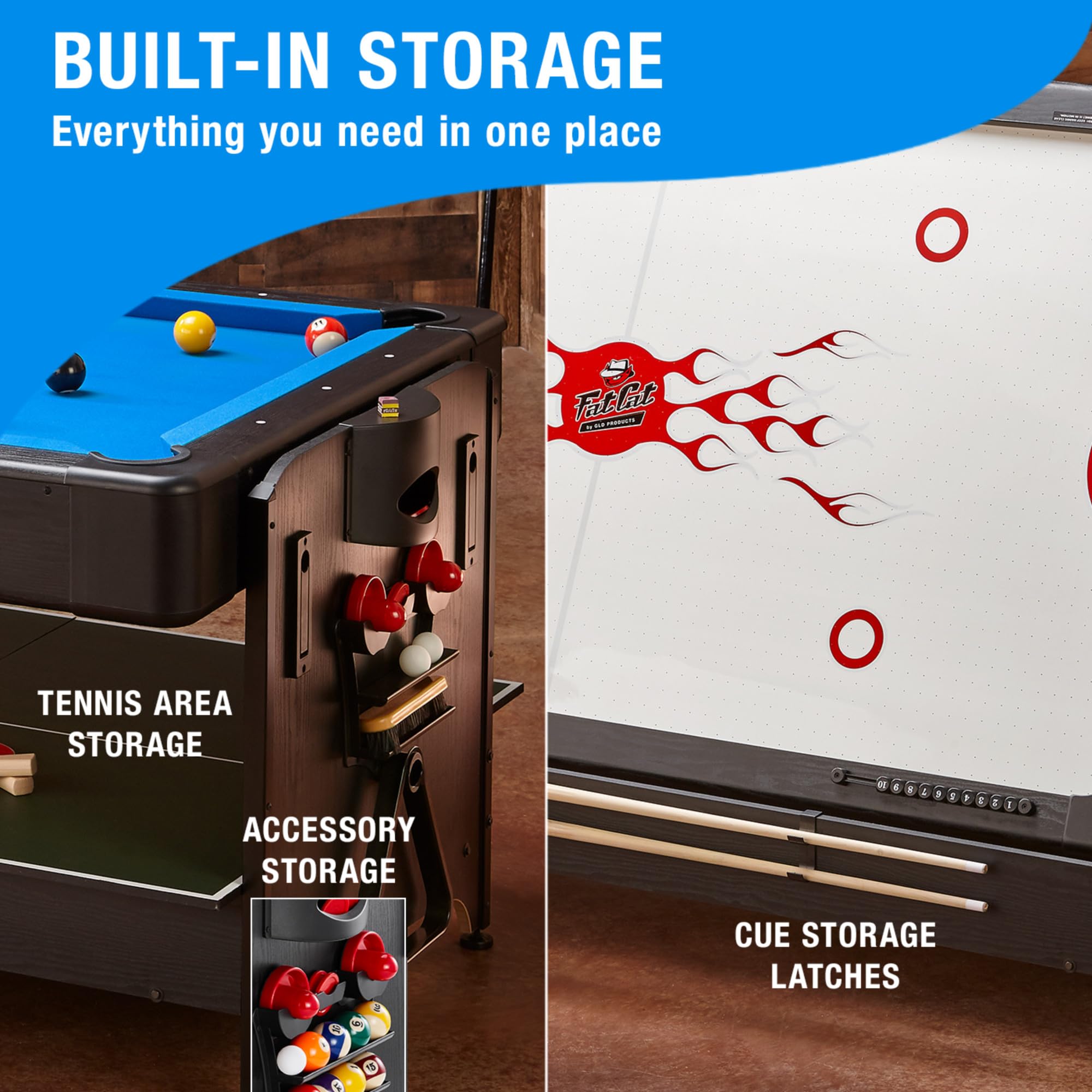 3-in-1 Multi-Game Table - Air Hockey, Billiards, Table Tennis