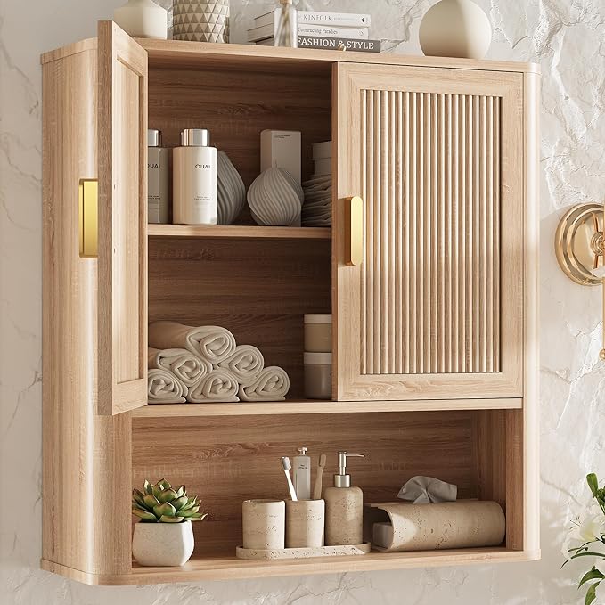 Bathroom Wall Storage Cabinet with Adjustable Shelves