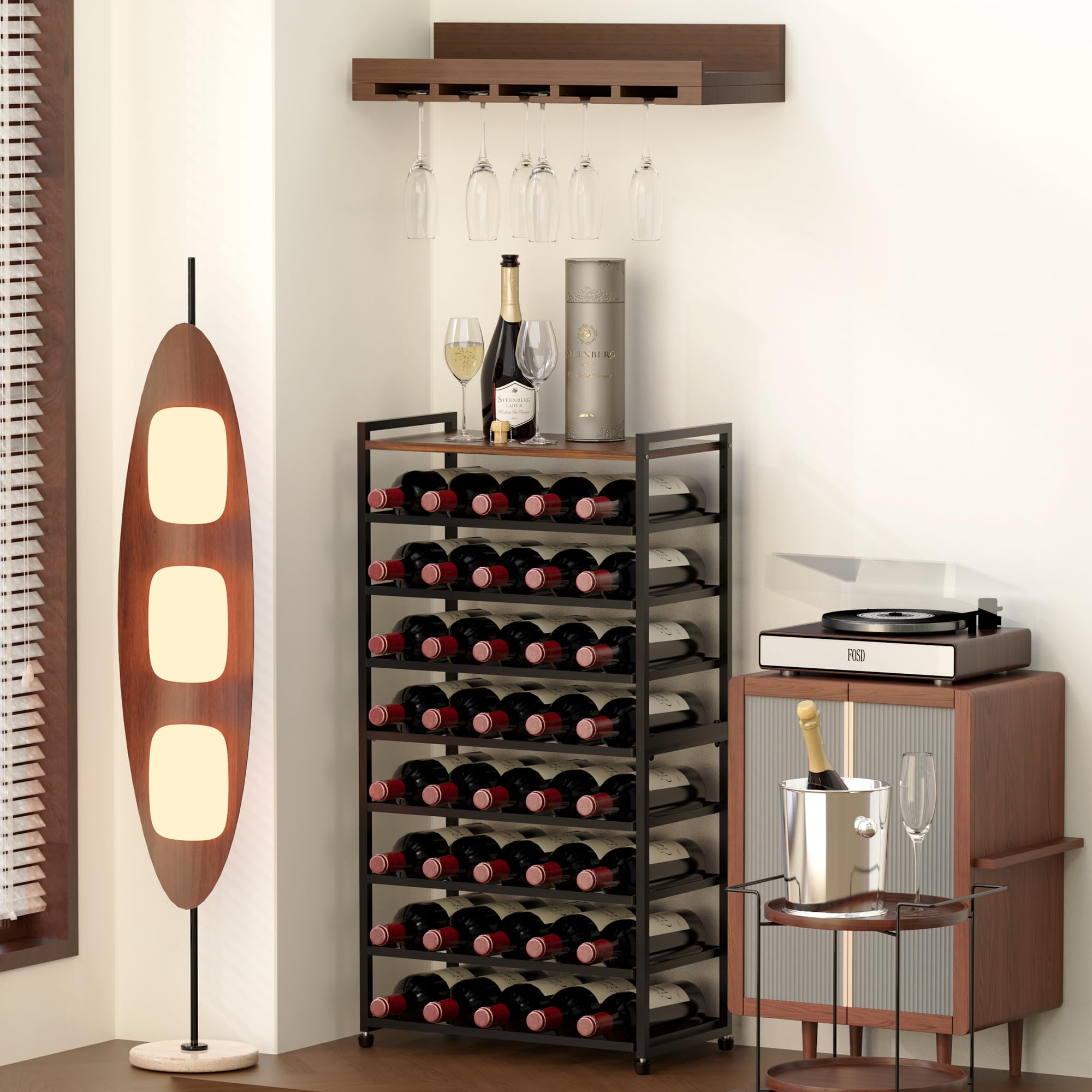 40 Bottle Wine Rack with Table Top