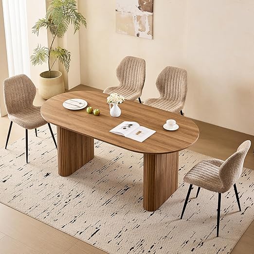 70.9" Dining Table for 4-6 with Pre-Assembled Base