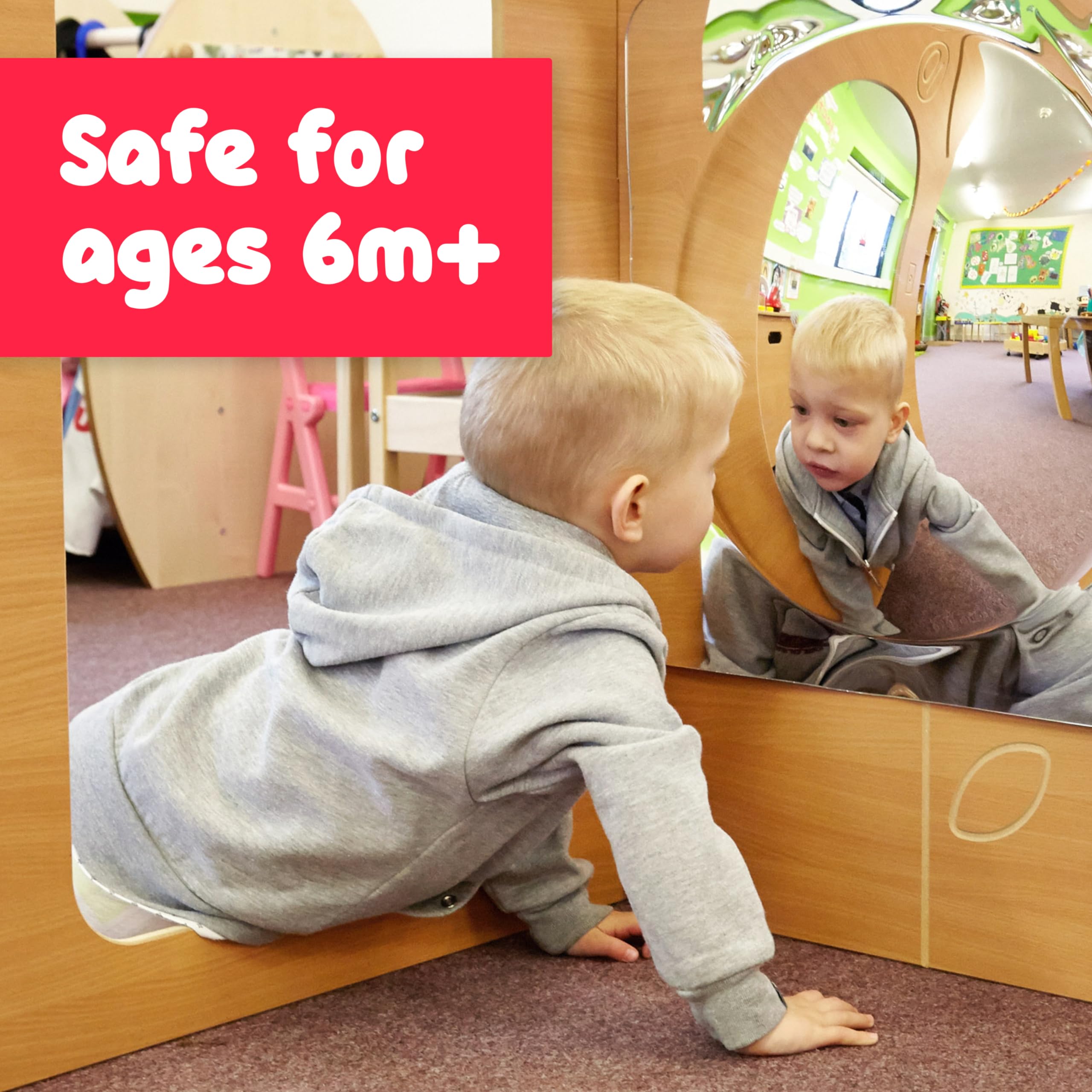 Sensory Wall Toddler Mirror with Convex Bubble