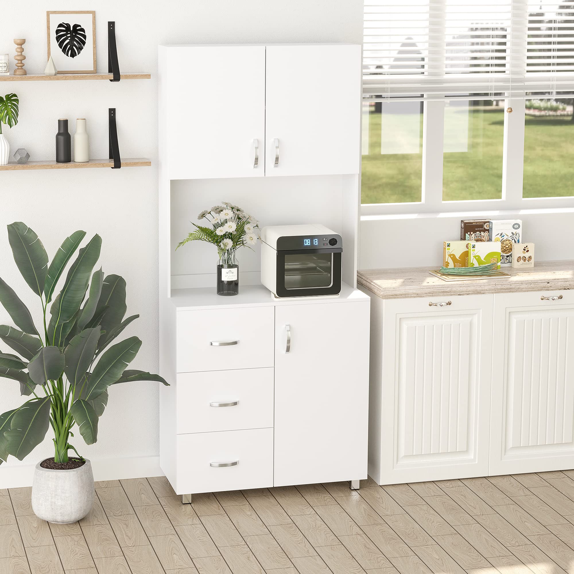 Kitchen Pantry Buffet with Hutch