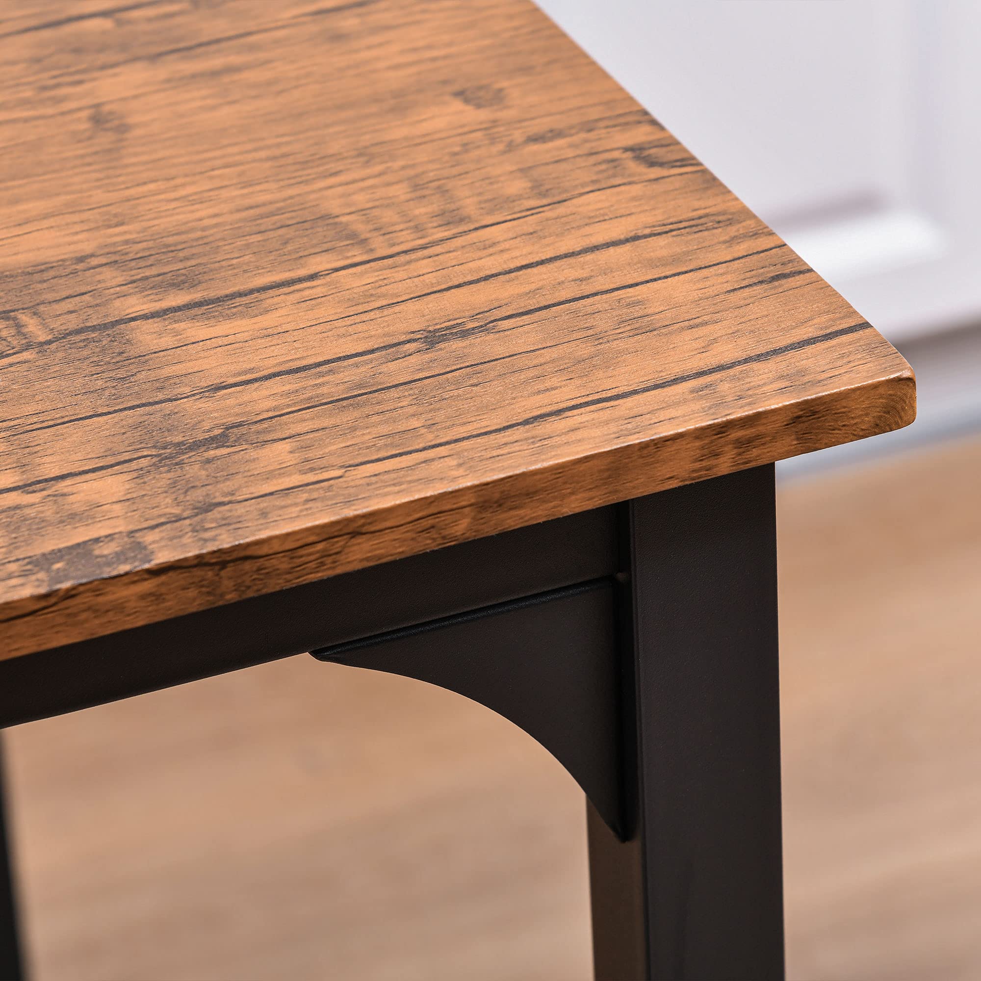 5-Piece Counter Height Dining Table Set with Footrest