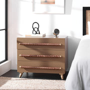 Modern Taupe and Gold 3-Drawer Chest