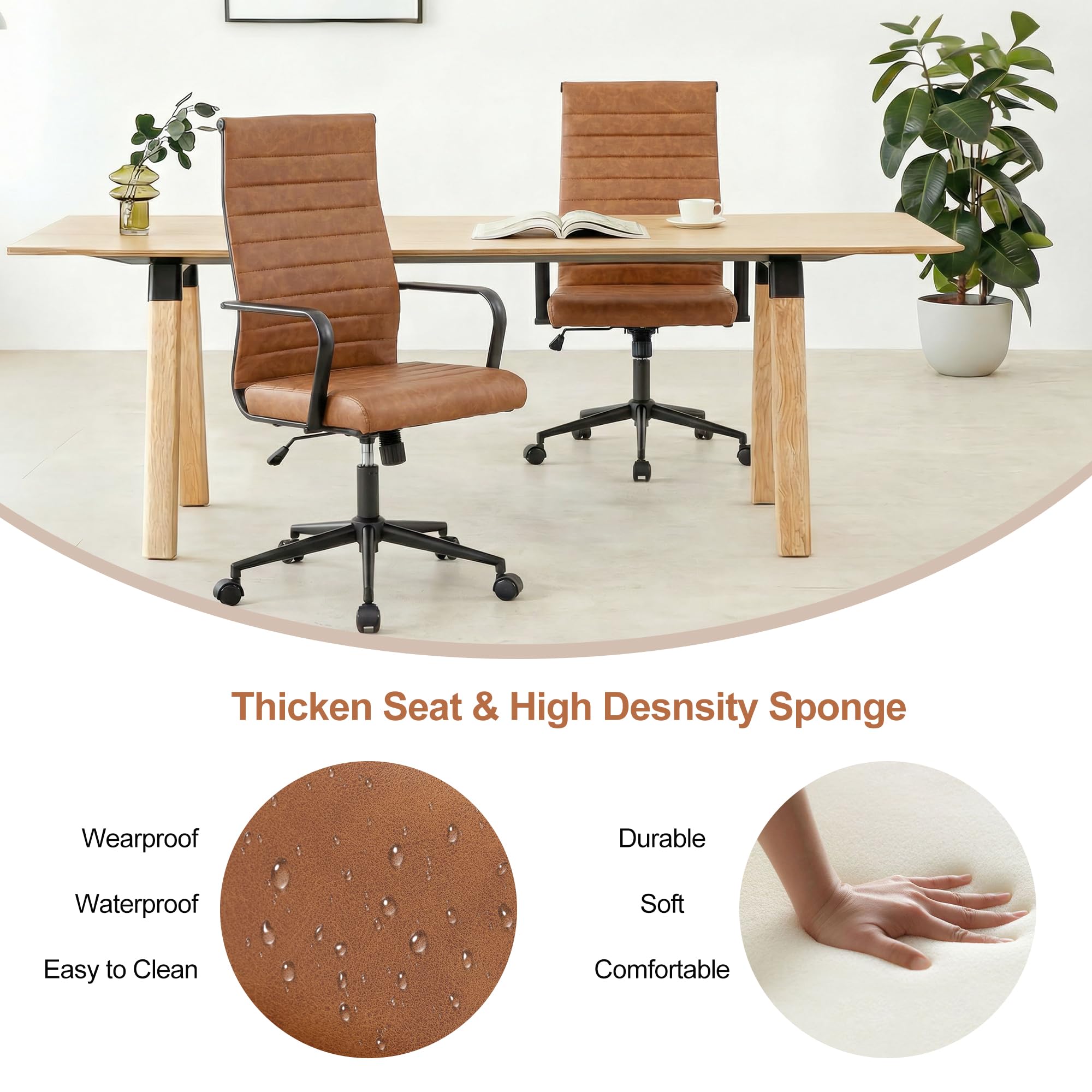 Ergonomic Executive Office Chair with Adjustable Height