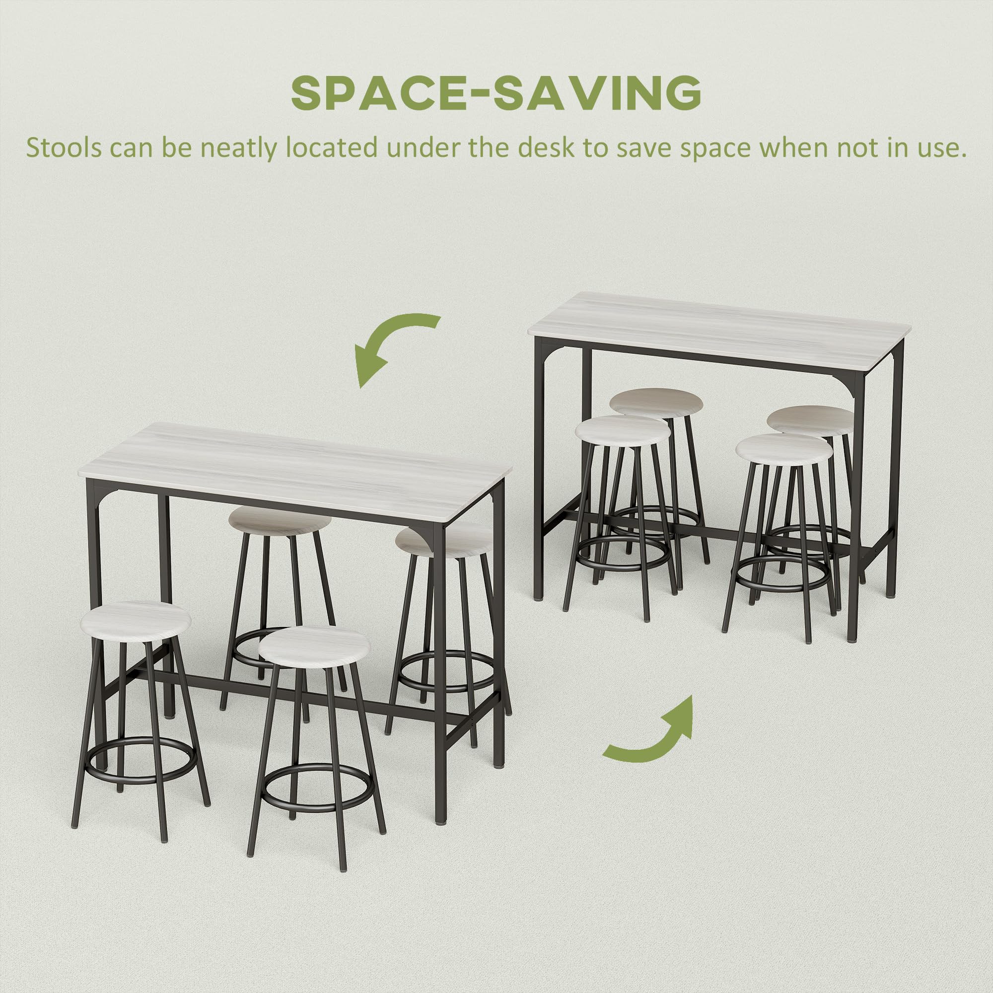 5-Piece Counter Height Bar Table Set with Stools