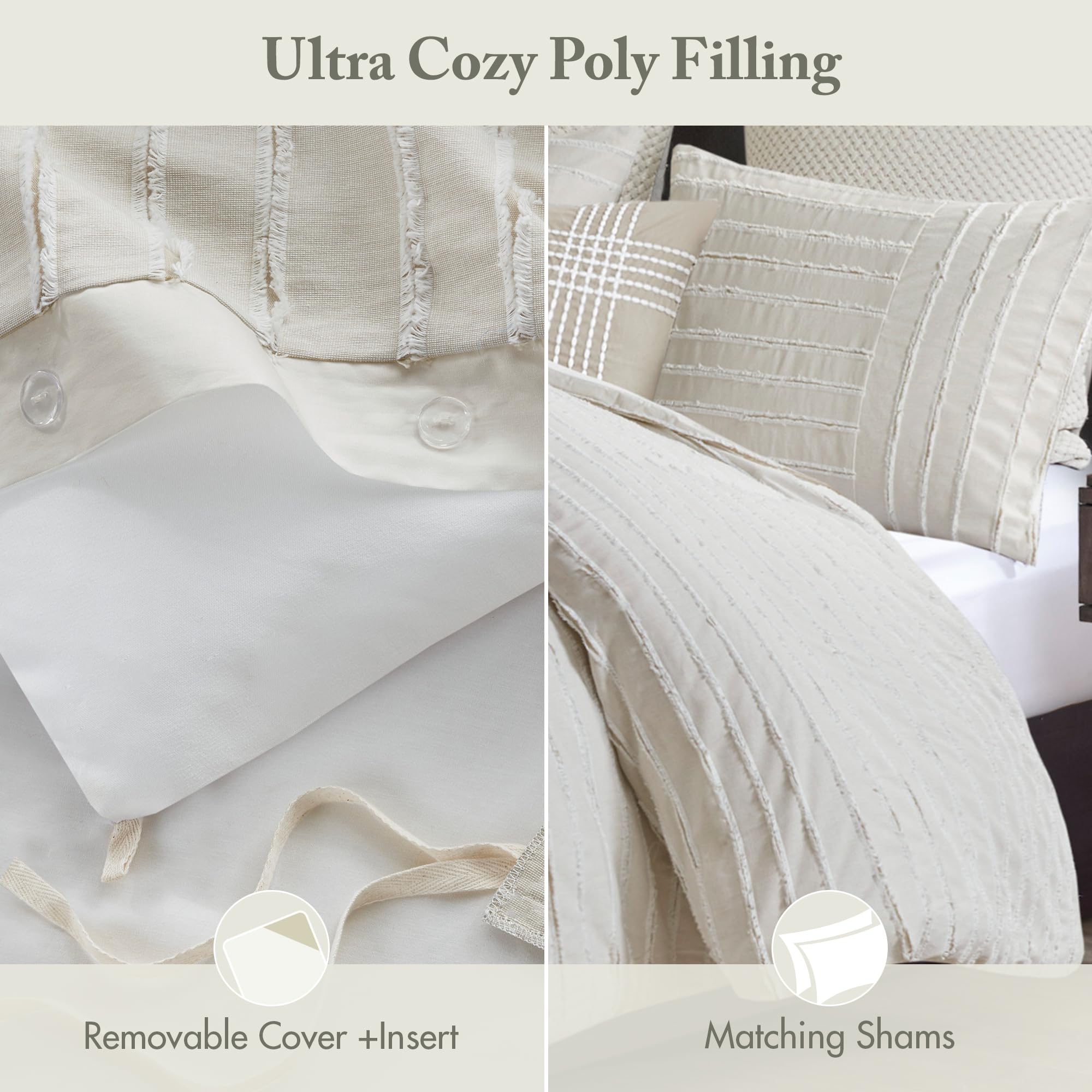 9-Piece King Comforter Set with Clipped Jacquard Stripes