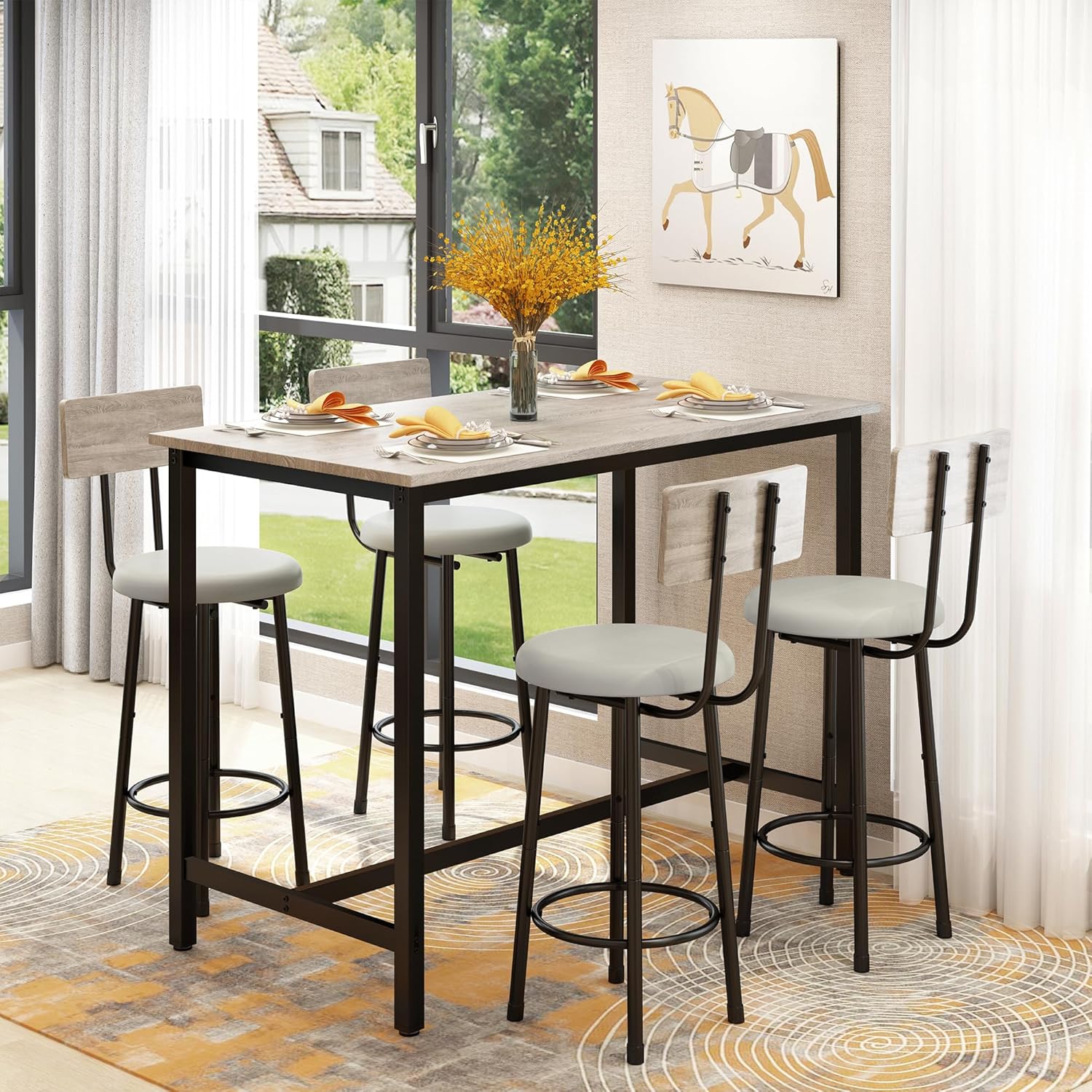 8-Tier Etagere Bookshelf with Metal Frame