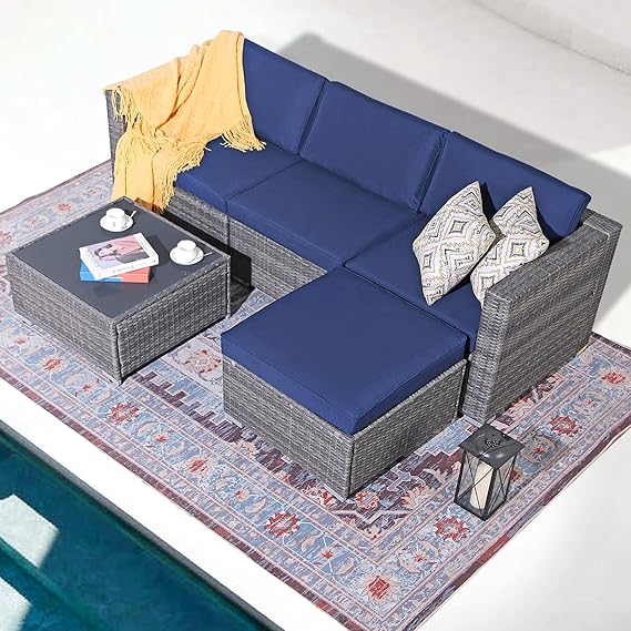 5-Piece Outdoor Sectional Conversation Set
