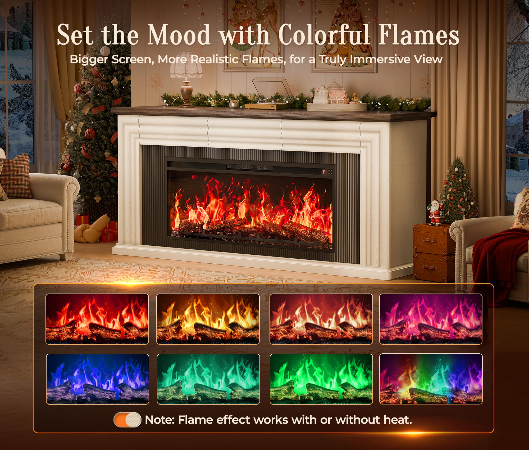 70" Electric Fireplace TV Stand with Storage Drawers