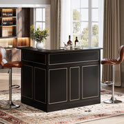 L-Shaped Bar Cabinet with Stemware Racks