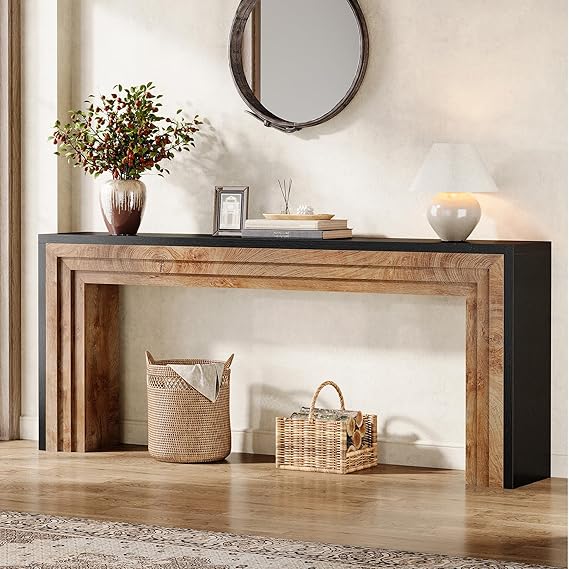 70.9-Inch Long Console Table Farmhouse Narrow Wooden Sofa Table