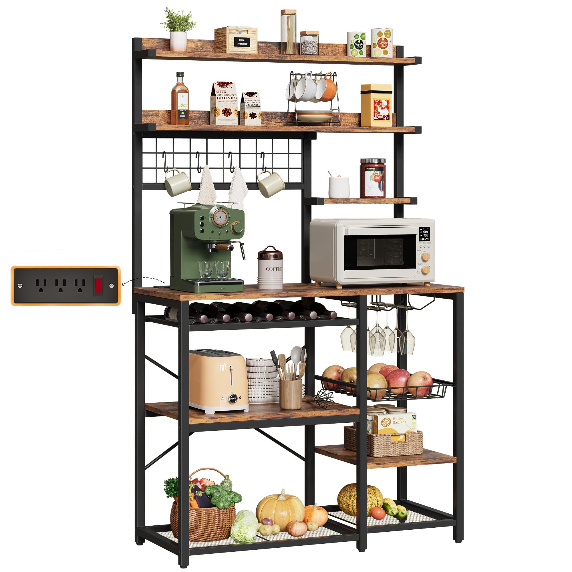 7-Tier Baker's Rack with Power Outlet