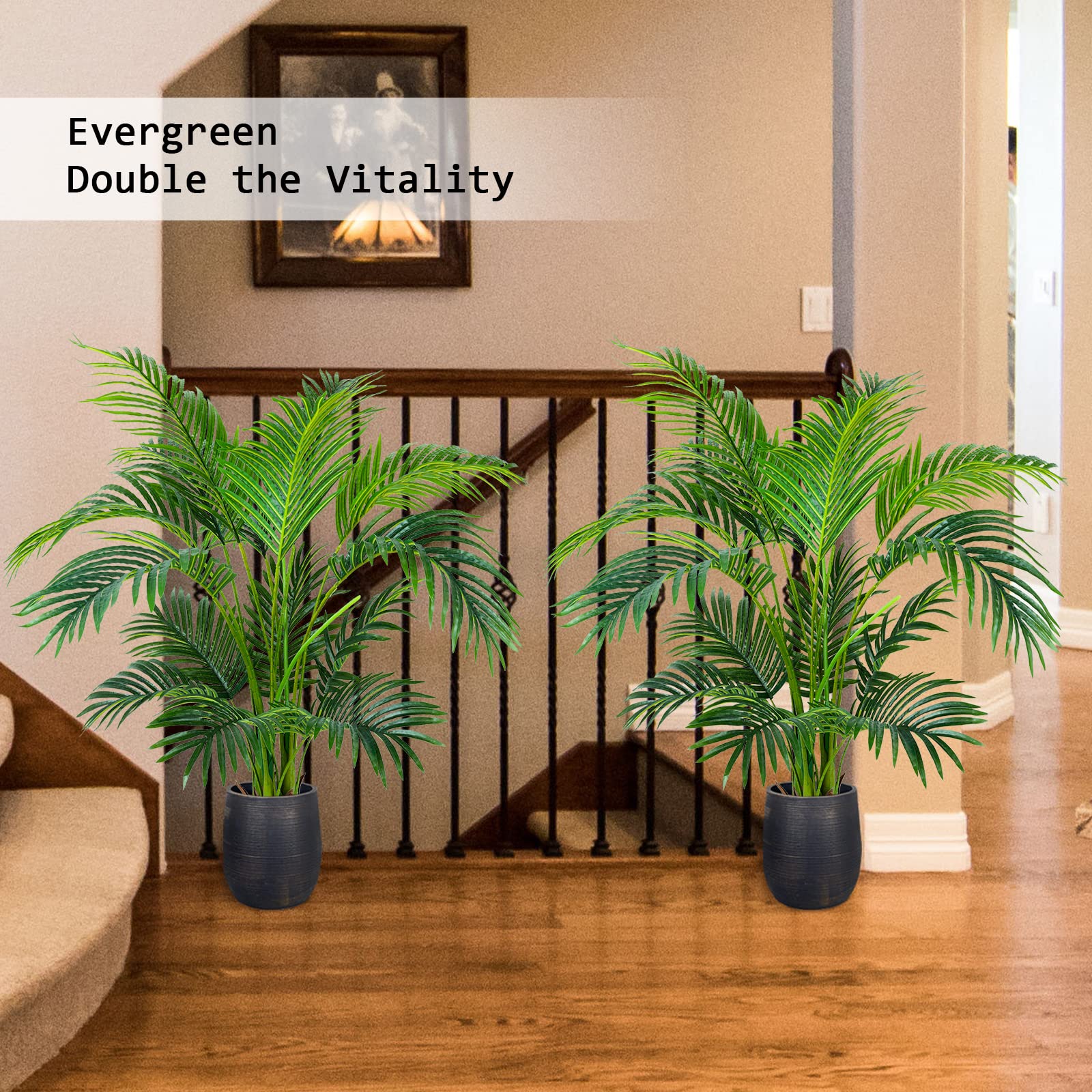 4ft Artificial Areca Palm Plant 2 Pack