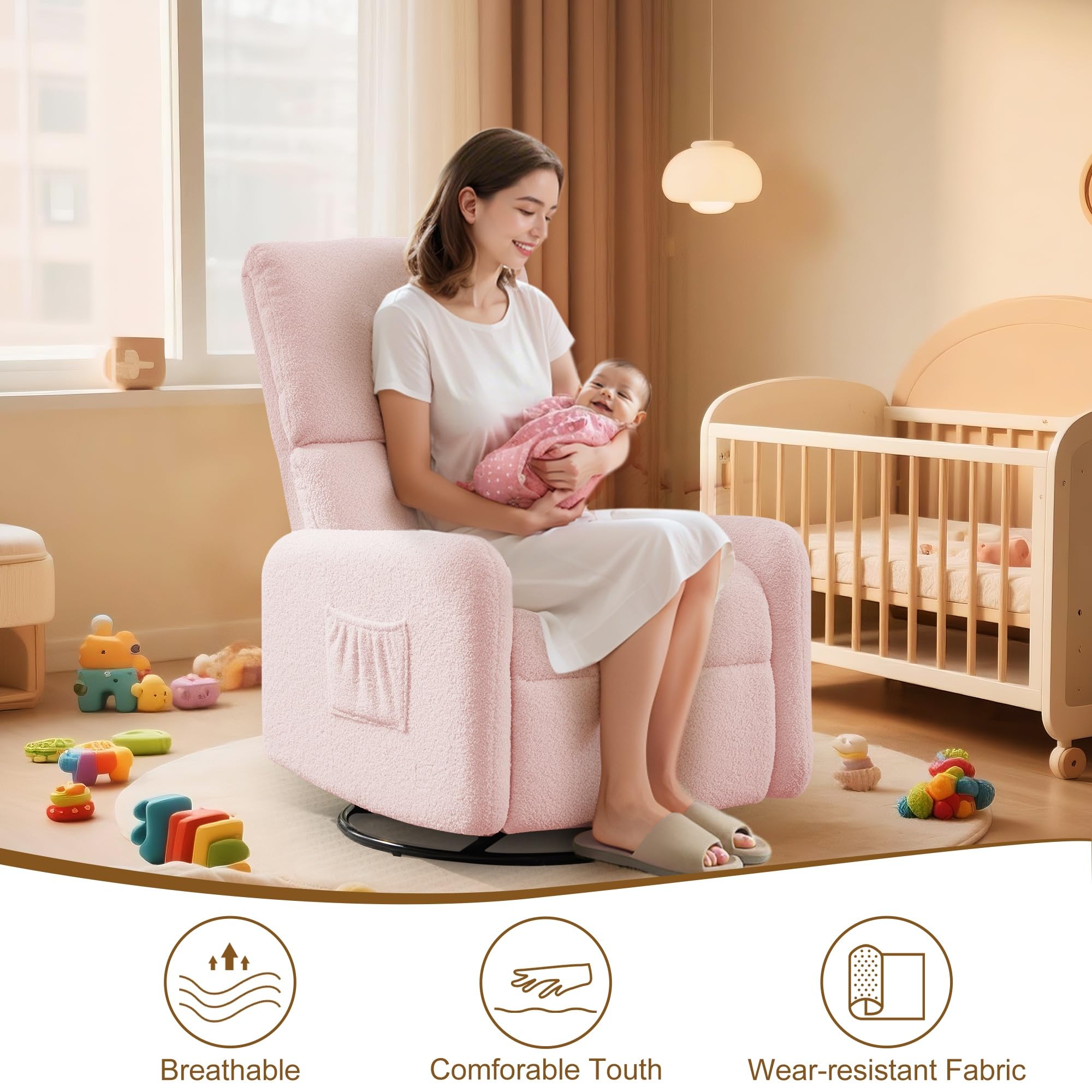 360° Swivel Glider Rocking Chair