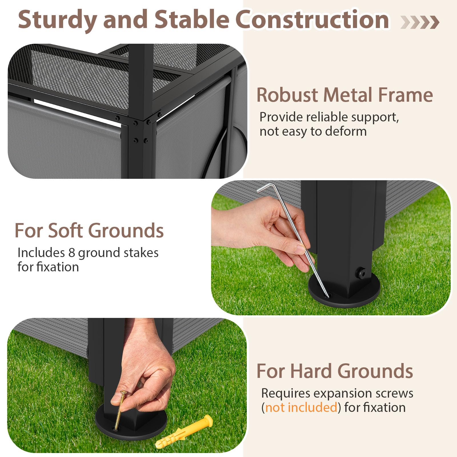 3-Piece Patio Bar Set with Grill Gazebo