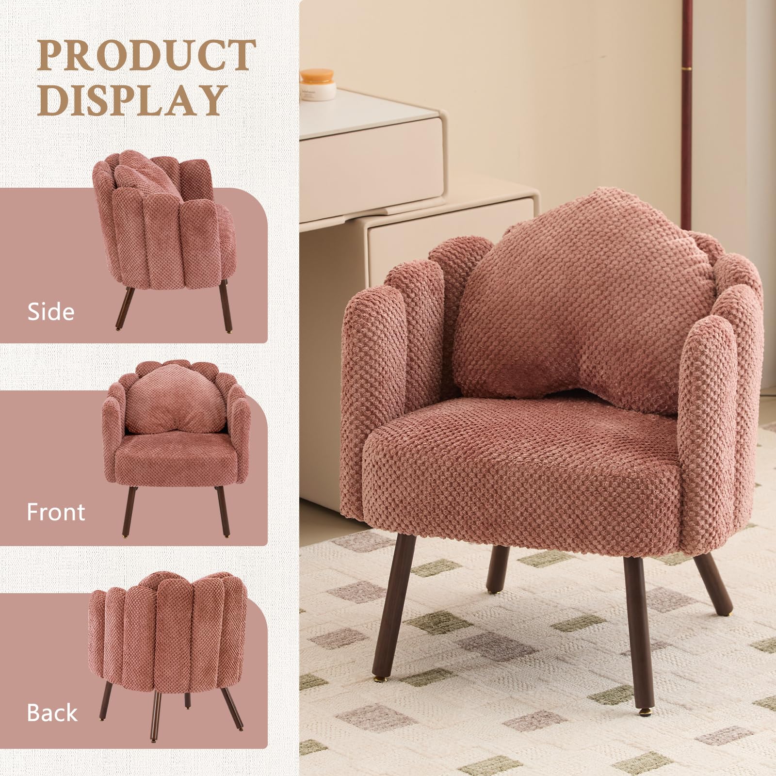 Velvet Shell Accent Chair