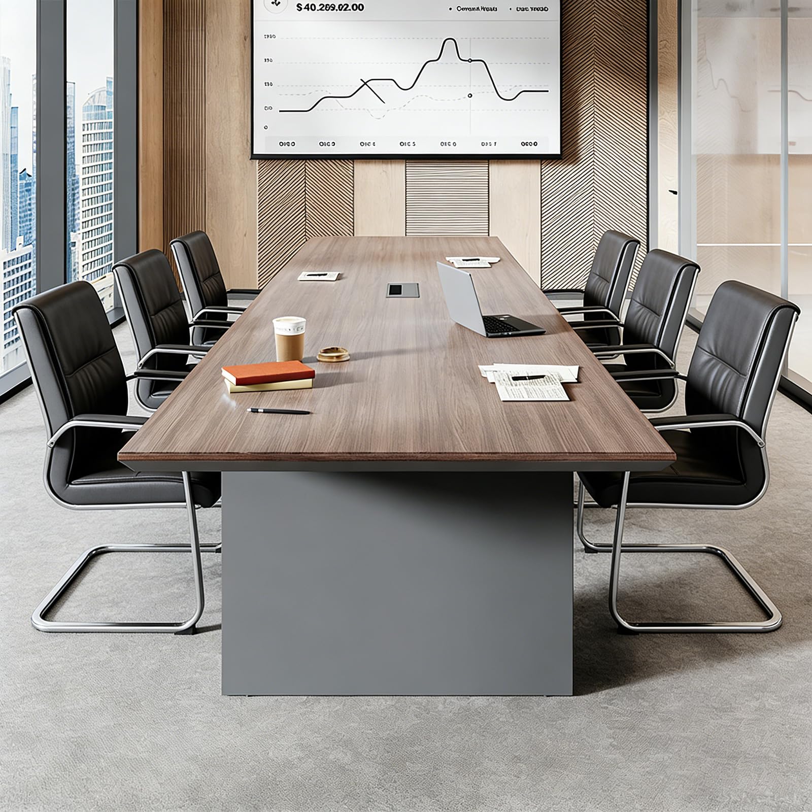 8FT Conference Table with Cable Management