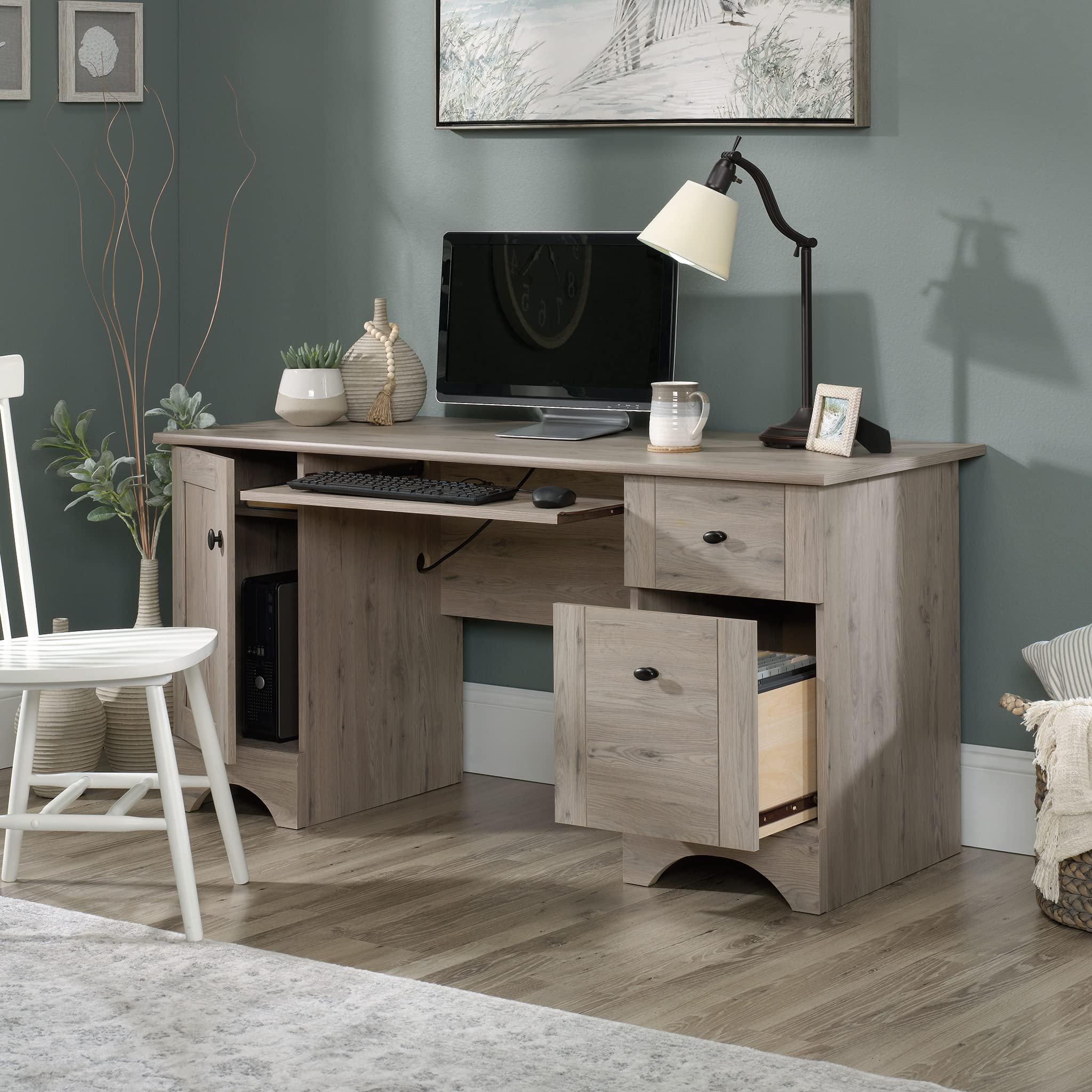 Home Office Desk with Drawer - Laurel Oak Finish