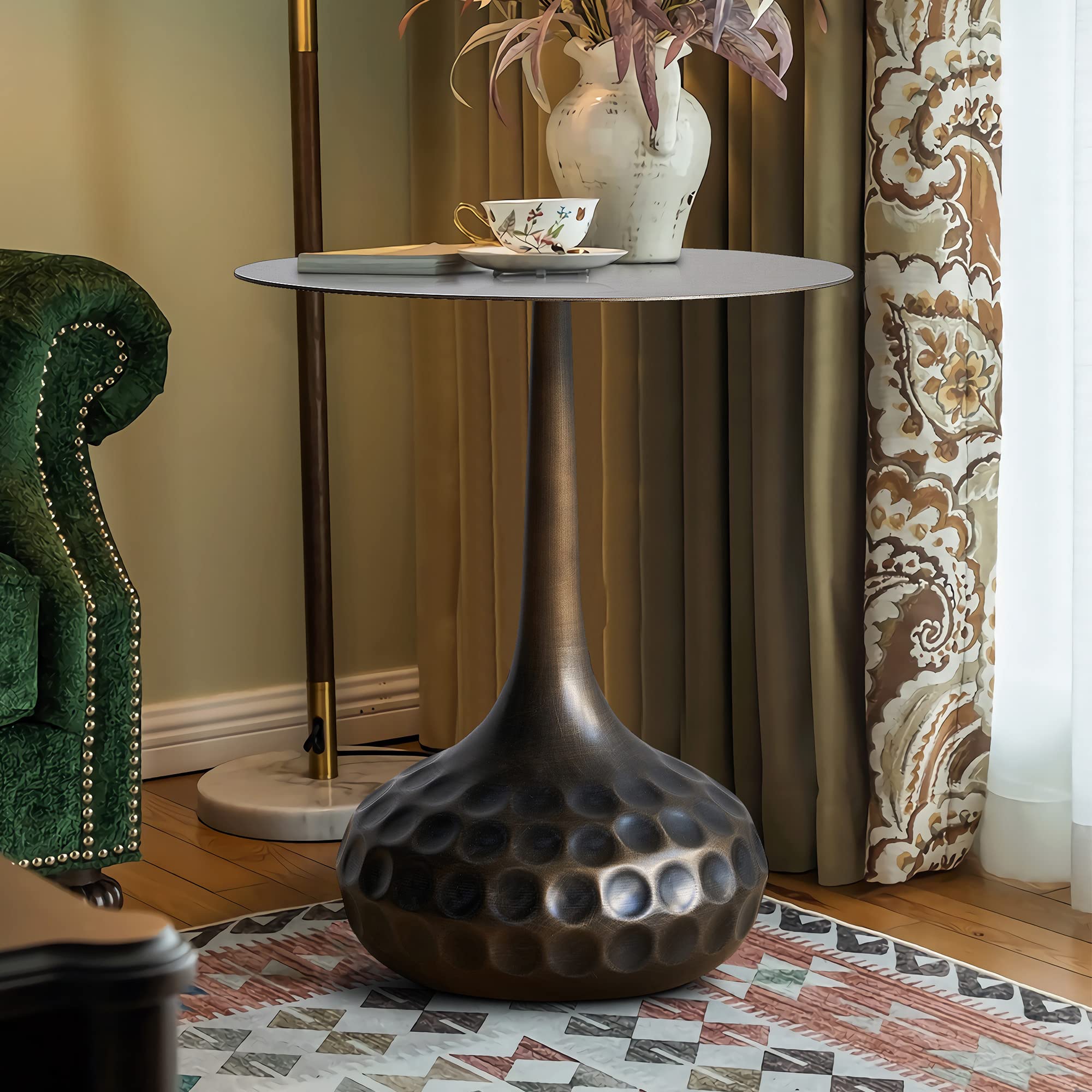 Round Metal Accent Table