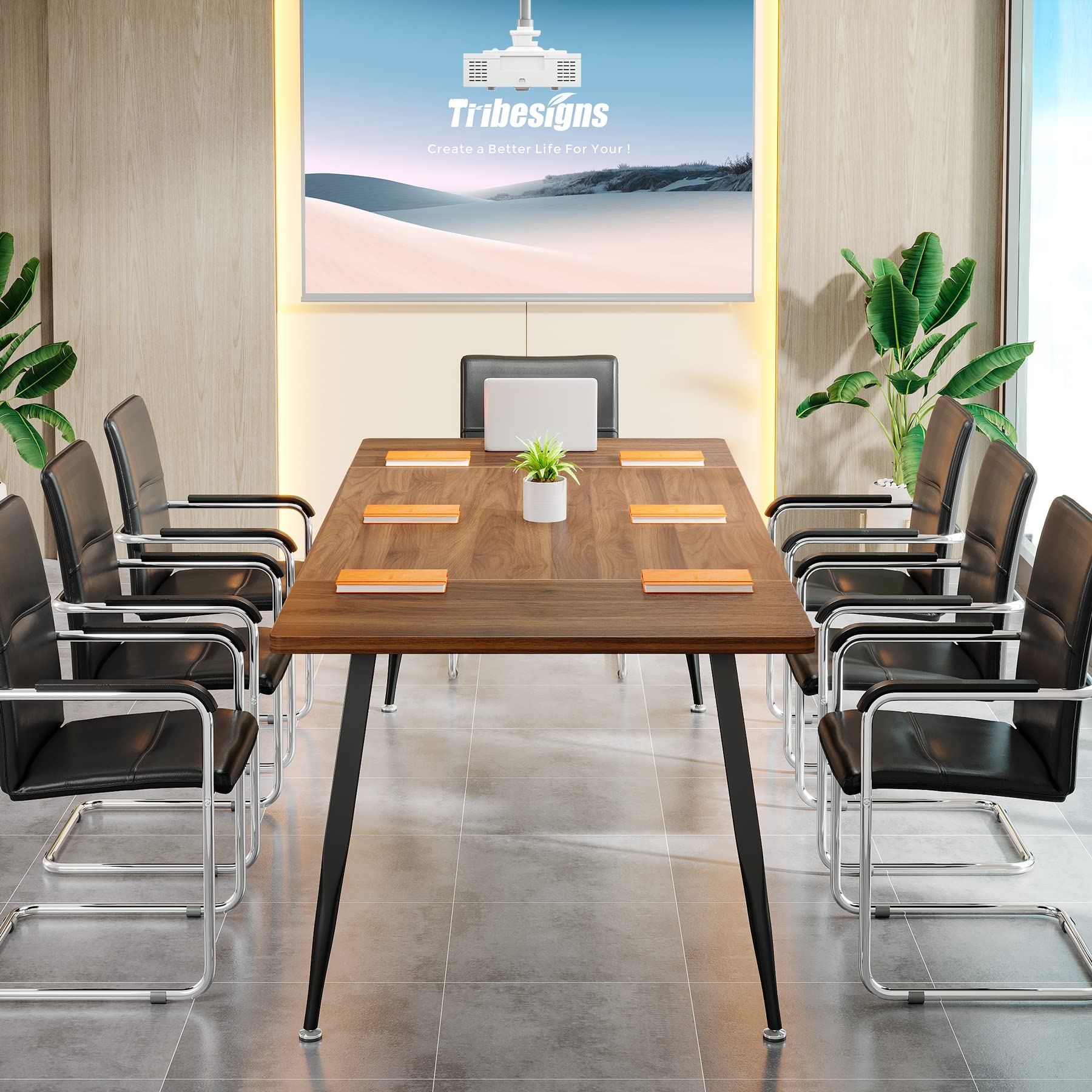 6FT Conference Table with Metal Legs